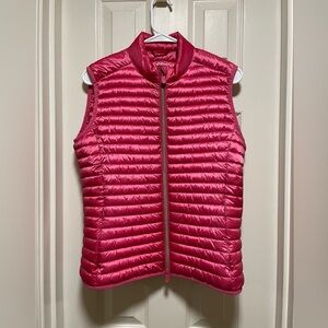 Save the Duck bright pink lightweight puffer vest.